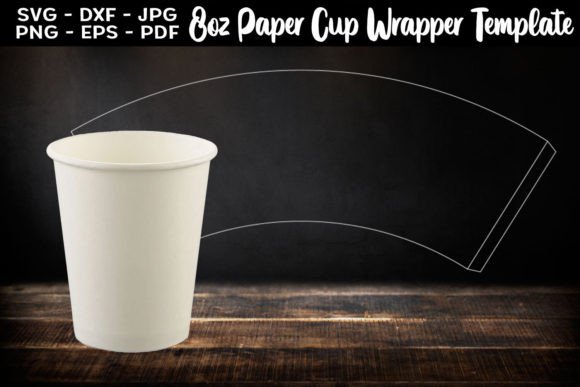 8oz Paper Cup Wrapper Template