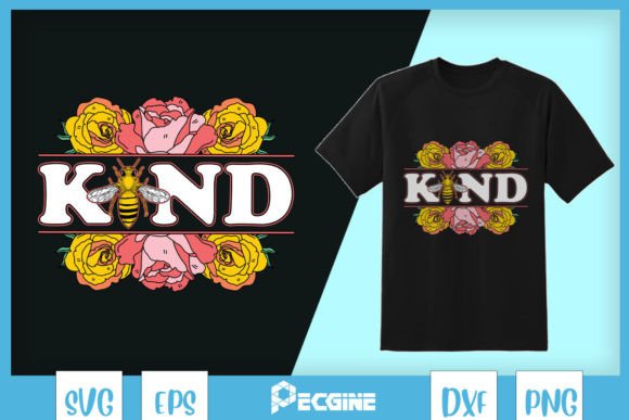 Bee Kind Floral SVG Bumble Bee