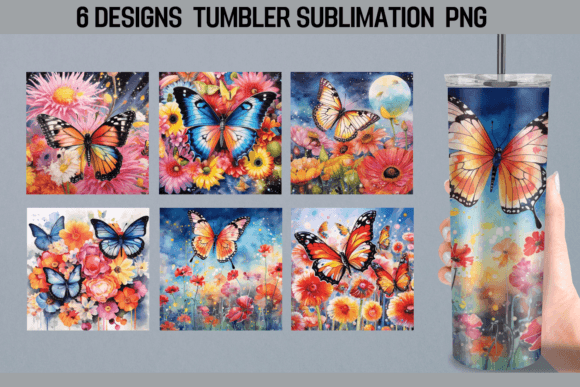 Butterflies Paint Tumbler Sublimation