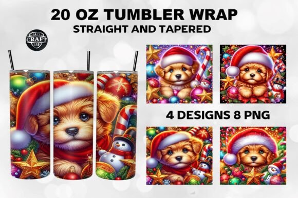 Christmas Dog Skinny Tumbler Wrap 20oz