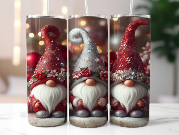 Christmas Glitter Gnome Tumbler Wrap