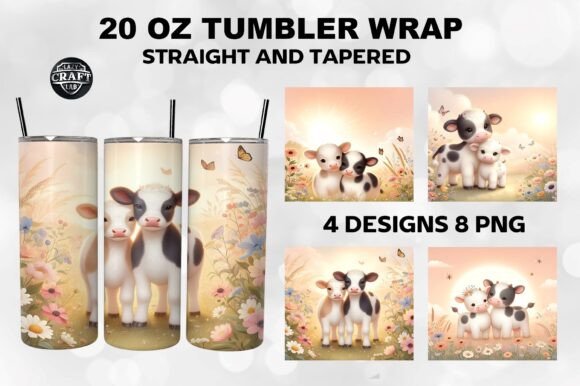 Cow Tumbler Wraps 20oz Skinny Sublimatio