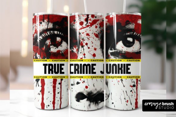 Halloween Tumbler PNG: True Crime Junkie