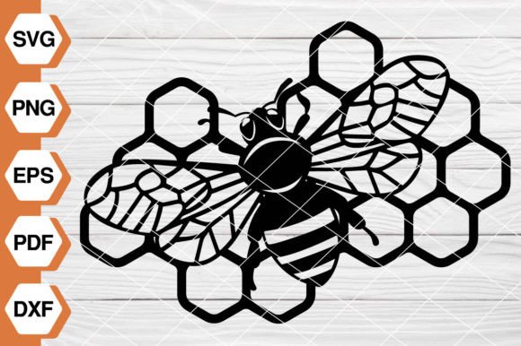 Honeycomb with Bee SVG EP-148