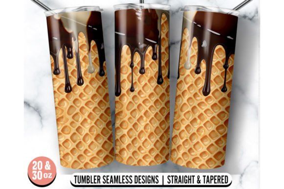 Ice Cream 20oz 30oz Skinny Tumbler Wrap