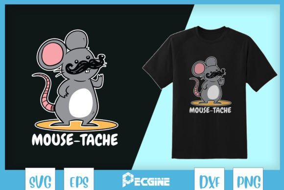 Mouse-tache Funny Mouse Pun SVG