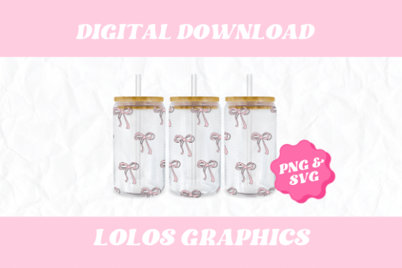 Pink Bows Libbey 16oz Cup Wrap