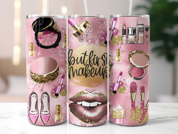 Pink Glitter Makeup Tumbler Wrap