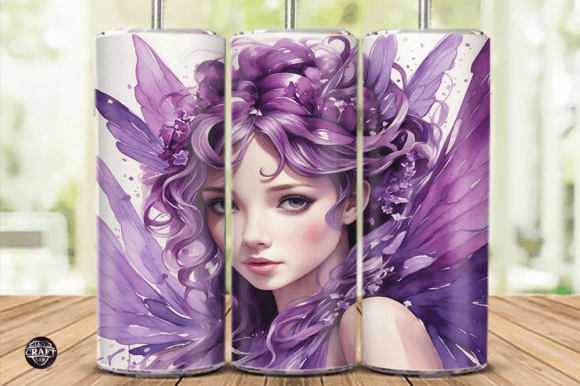 Purple Fairy Skinny Tumbler Wrap 20oz