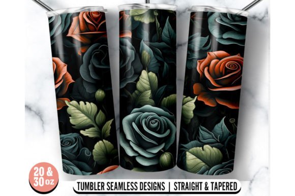 Rose 20oz 30oz Skinny Tumbler Wrap