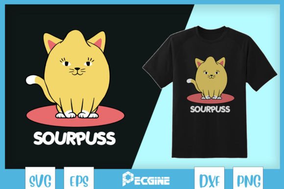 Sour Puss Lemon Cat Puns SVG