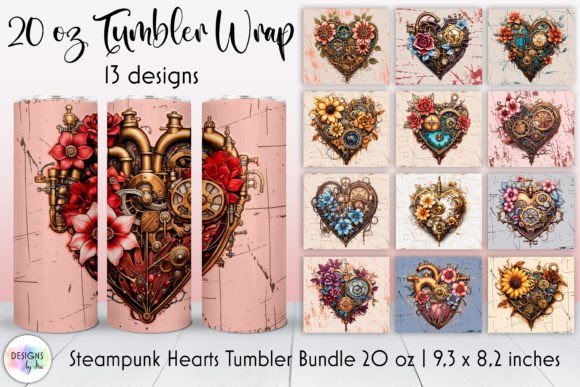 Steampunk Heart Valentine Tumbler Bundle