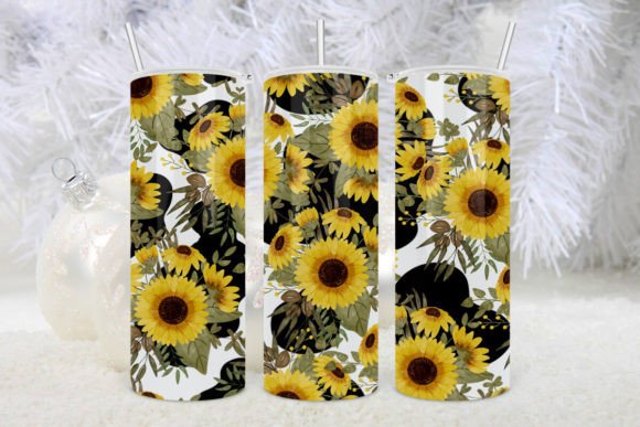 Sunflowers Cow Print Tumbler