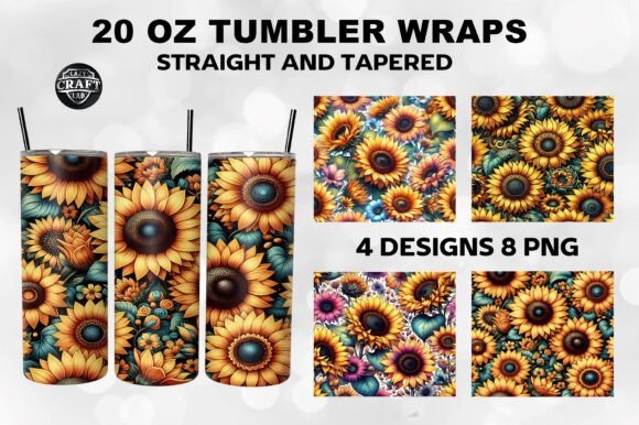 Sunflowers Tumbler Wrap 20oz Sublimation