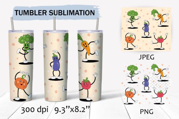 Vegetable Characters Tumbler Sublimation