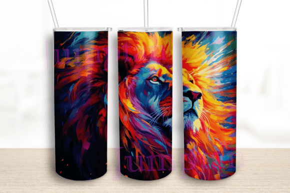 Watercolor Cartoon Lion 20 Oz Tumbler