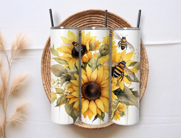 Watercolor Sunflower Bouquets Tumbler